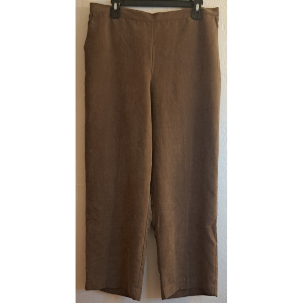 Alfred Dunner Vtg Relaxed Wide-Leg Faux Suede Pants Sz 16 Academia Minimalist